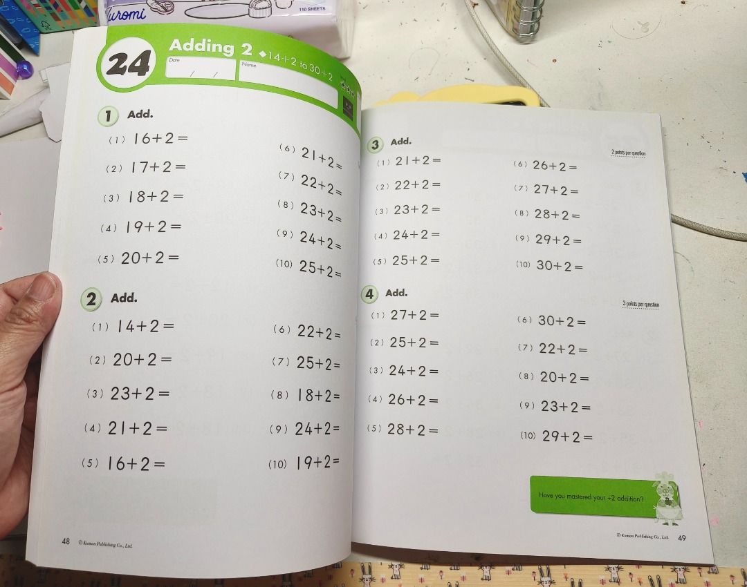 Kumon Grade 1 Addition Math Workbook, Hobbies & Toys, Books & Magazines ...