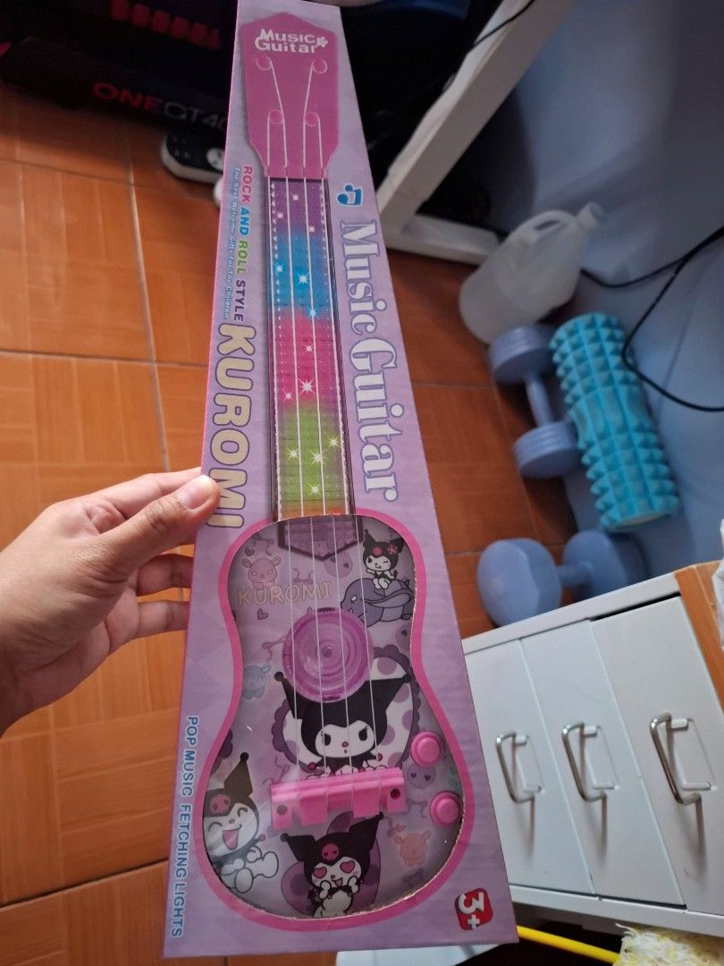 Kuromi Music Guitar with Lights and Sound, Hobbies & Toys, Music ...