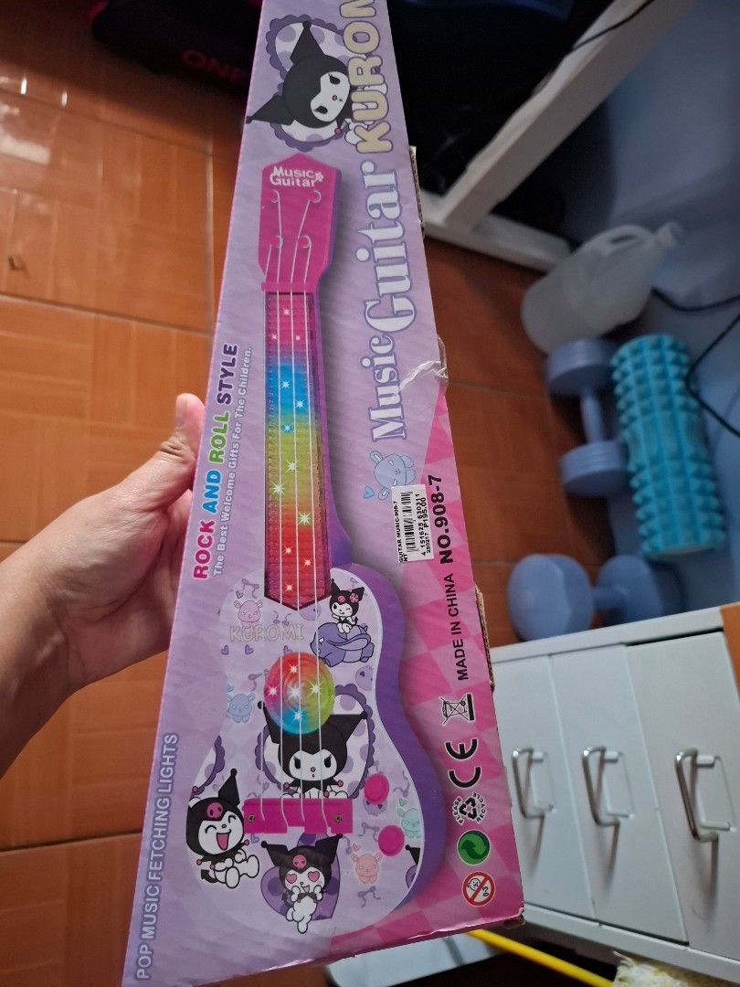 Kuromi Music Guitar with Lights and Sound, Hobbies & Toys, Music ...