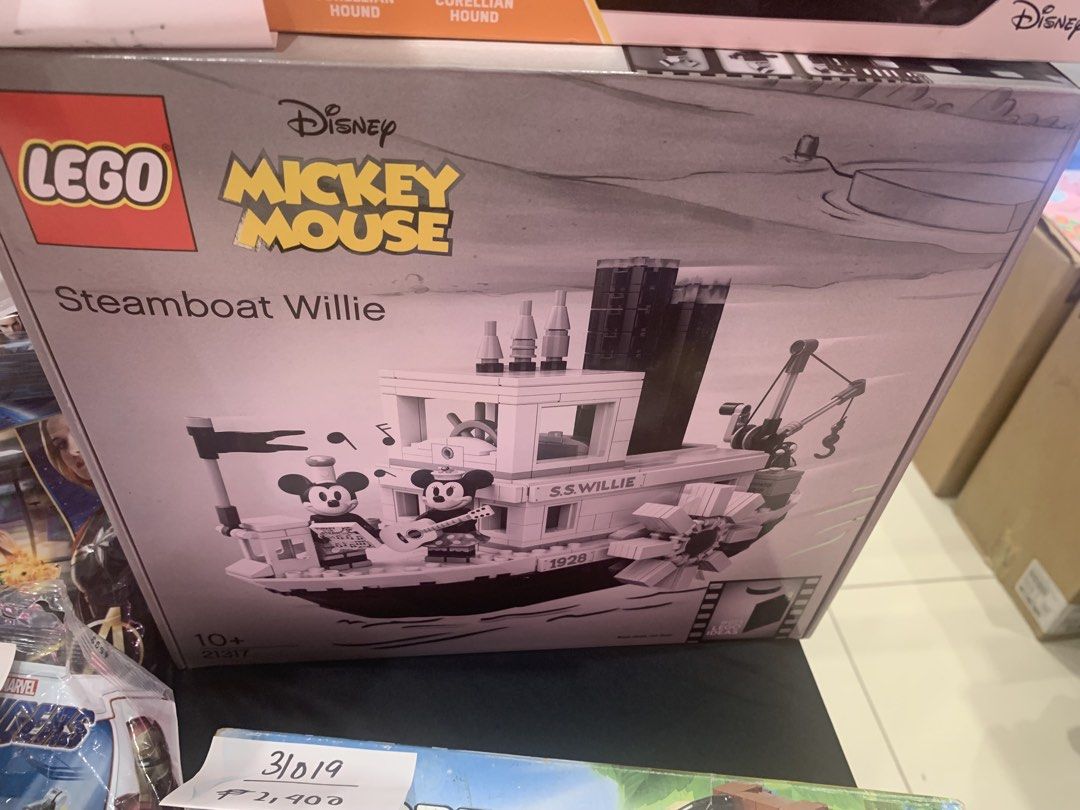 LEGO Disney Mickey Mouse Steamboat Willie (Category: Lego & Building Sets) located in Cainta. Submitted by nathanbagofbricks (Listing ID 1422766232, Image 1). Description: P10,000 - LEGO Steamboat Willie set. - Includes Mickey and Minnie Mouse minifigures. - Features the iconic S.S. Willie boat design. - Suitable for ages 10+. - Perfect for Disney and LEGO collectors..