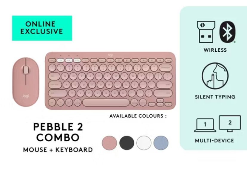 Logitech Pebble 2 Combo - Rose (Category: Computer Keyboard) located in Santa Rosa. Submitted by mariekondo1 (Listing ID 1422792813, Image 3). Description: IN VERY GOOD CONDITION --- BARELY USED (nakatambak lang po sa bahay) RFS: Using now Mac keyboard.