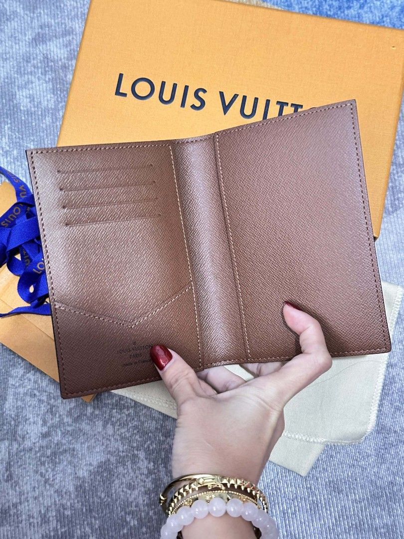 Louis Vuitton Passport Cover (Category: Luxury Bags & Wallets) located in Manila. Submitted by rangya (Listing ID 1422720981, Image 2). Description: - Authentic Louis Vuitton passport cover - Brown monogram canvas - Includes original box, dust bag, and ribbon - Multiple card slots - Passport compartment - Brown leather interior - Classic and stylish travel accessory Brandnew/Unused LV Mono Passport Holder Complete Inclusions With receipt.