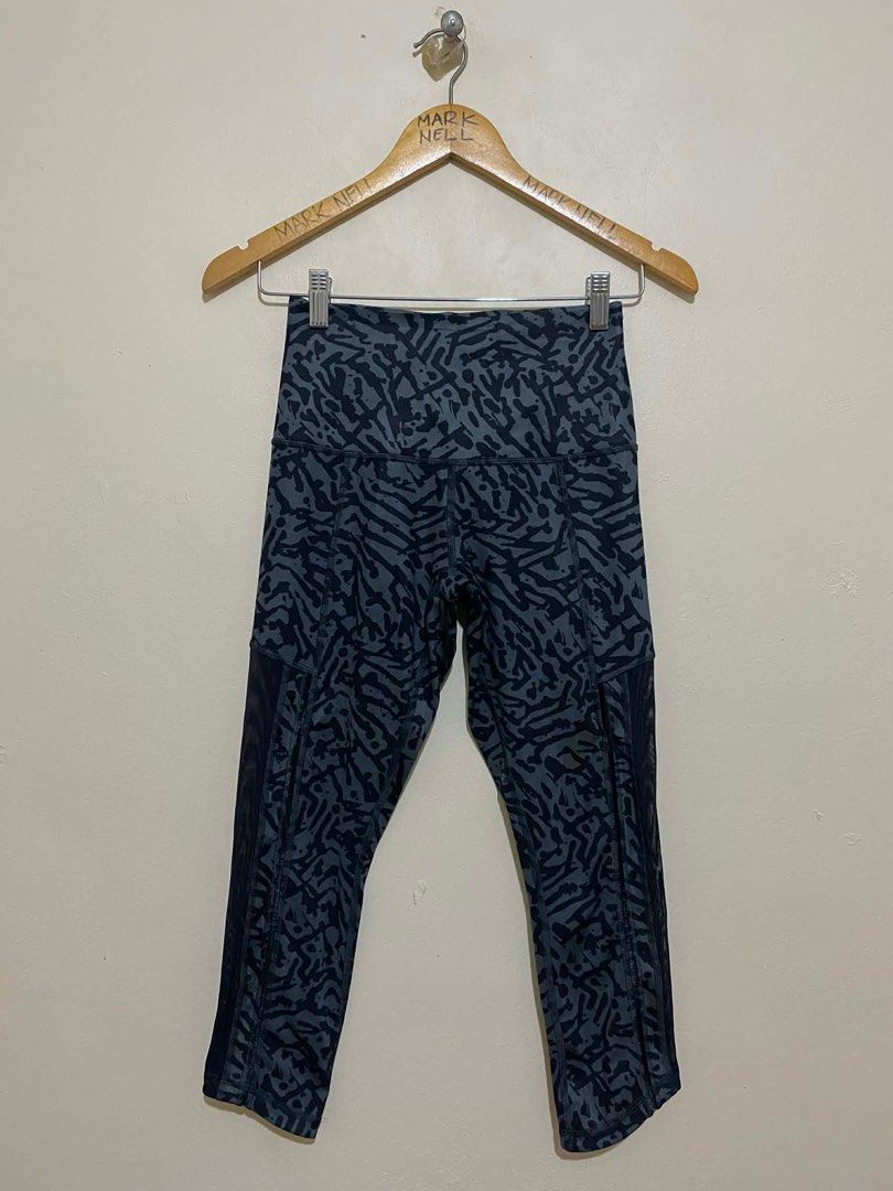 Lululemon High-Rise Crop Leggings (Category: Activewear) located in Caloocan City. Submitted by mrknll (Listing ID 1422847664, Image 2). Description: - Lululemon high-rise crop leggings - Size 4 - Unique patterned design - Mesh detailing on sides - Lululemon logo on waistband - Designed for comfort and performance.