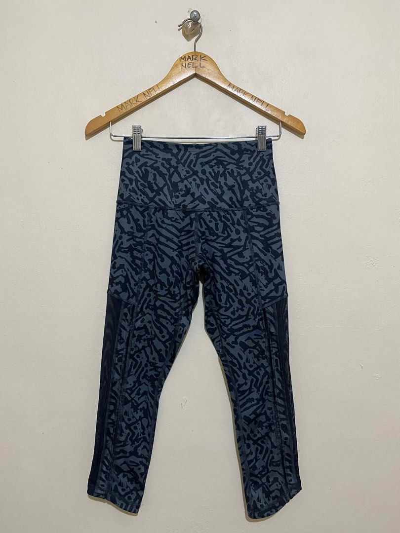 Lululemon High-Rise Crop Leggings (Category: Activewear) located in Caloocan City. Submitted by mrknll (Listing ID 1422847664, Image 3). Description: - Lululemon high-rise crop leggings - Size 4 - Unique patterned design - Mesh detailing on sides - Lululemon logo on waistband - Designed for comfort and performance.