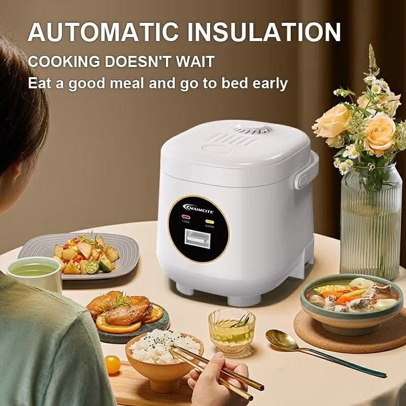 MAIMEITE Rice Cooker - 2L Capacity (Category: Cookers) located in Manila. Submitted by yzlshop (Listing ID 1422860013, Image 1). Description: MAIMEITE rice cooker features quick cooking in 900 seconds and 24-hour automatic heat preservation. It has a 2L capacity and includes a steaming plate. The inner pot is 0-coating and thickened, with a 150G weight. It has a 300W power and is easy to clean and use. Enjoy moist rice that is easy to digest and 