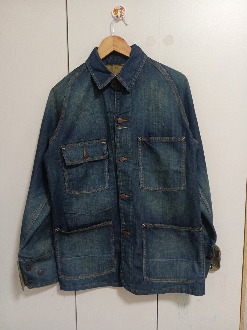 Maison Margiela Denim overshirt Jacket with Multiple Pockets (Category: Luxury Apparel) located in Taguig. Submitted by nextflip (Listing ID 1422757916, Image 3). Description: - Classic denim jacket - Multiple pockets - Button-down front and cuffs - Collared neckline - Regular fit - Signature design on the back like new cut tags 22 x 29.5.