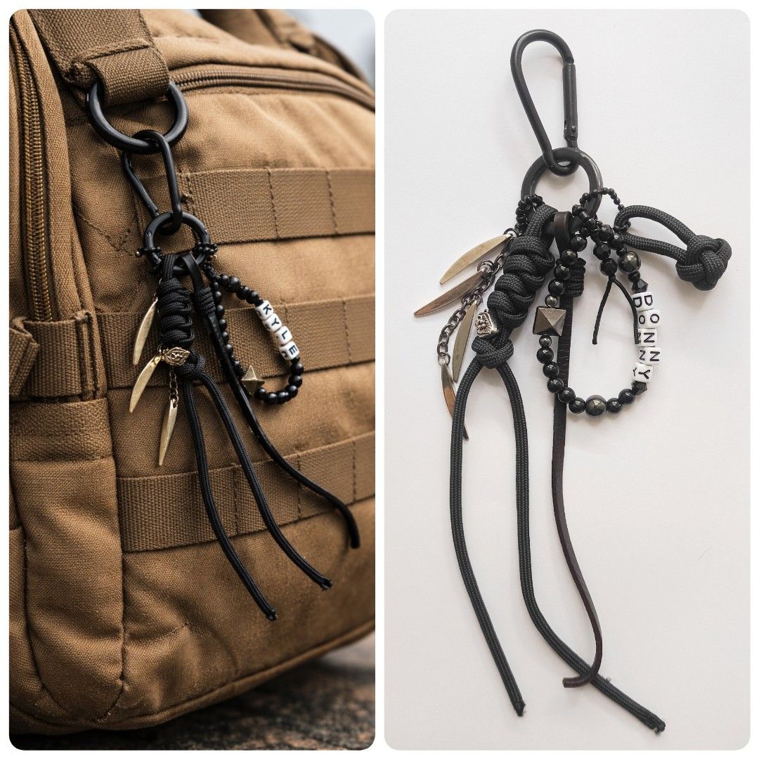 Men Bag Charm (Category: Mounts & Holders) located in Manila. Submitted by thestylevixen (Listing ID 1336334650, Image 2). Description: - name/color can be customized - length: 20-22cm long (lock to cord tail) #bagcharm #paracord #charmsph #accessoriesph.