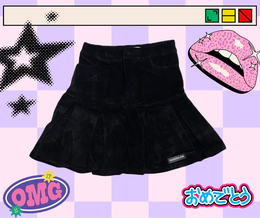 Morphine Club Pleated Mini Skirt (Category: Skirts) located in Quezon City. Submitted by brattybabe (Listing ID 1422817751, Image 1). Description: Waist: 22 Length: 14.5 Color may vary due to lighting Bought from Vietnam 💳 Mode of payment: GCash, Paymaya, Metrobank, BPI, MariBank 🚚 Courier: Lalamove, Grab Padala, J&T, or Toktok only. 🫶🏻 The buyer is responsible for the shipping cost. 💲 Payment first before shipping the item. ⛔️ Note: I do no