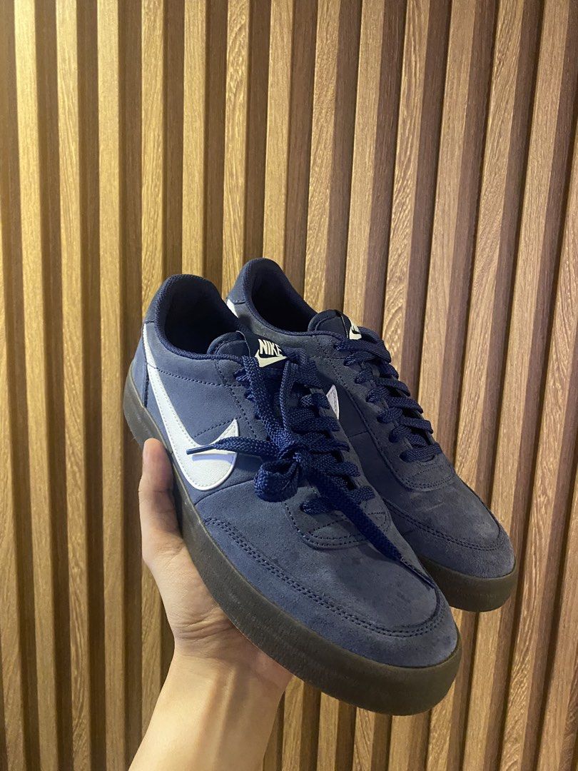 Nike Killshot 2 Sneakers (Category: Sneakers) located in Manila. Submitted by rakerkase119706 (Listing ID 1422898514, Image 2). Description: - Nike Killshot 2 Leather sneakers - US size 9 - Navy blue suede upper - White Nike swoosh - Navy blue laces - Dark brown sole - Nike logo on tongue and heel - No Box -Slightly Used.