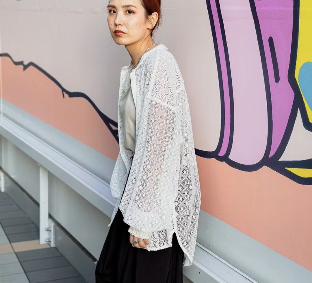 Niko and… Stand Lace Patchwork Blouse / Shirt (Category: Blouses) located in Manila. Submitted by shee_decluttering (Listing ID 1422835996, Image 3). Description: Brand new Niko and… Stand Lace Patchwork Shirt for Women - White lace blouse - Long sleeves with elastic cuffs - Mandarin collar - Button-down front - Delicate openwork design - Great for layering RFS: Too oversized for my liking Size S but will fit M-L.
