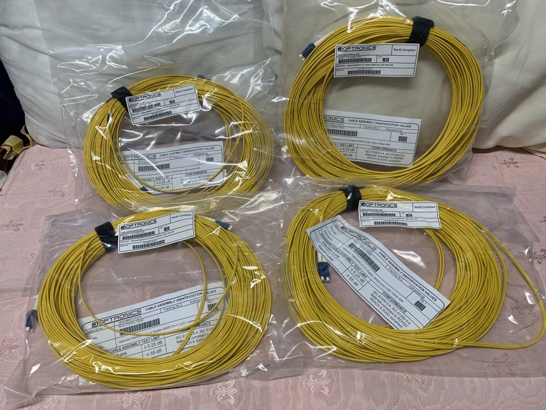Optronics Patchcord LC-LC Duplex G652D 2mm LSZH Yellow 40M (4 pcs. pack) (Category: Cables & Adaptors) located in Paranaque City. Submitted by seb_trading (Listing ID 1422830947, Image 1). Description: 4 rolls pack Optronics brand RoHD compliant original brand cable heavy duty industrial grade water proof high quality fiber cable last price Paranaque area 10 packs of 4rolls available.