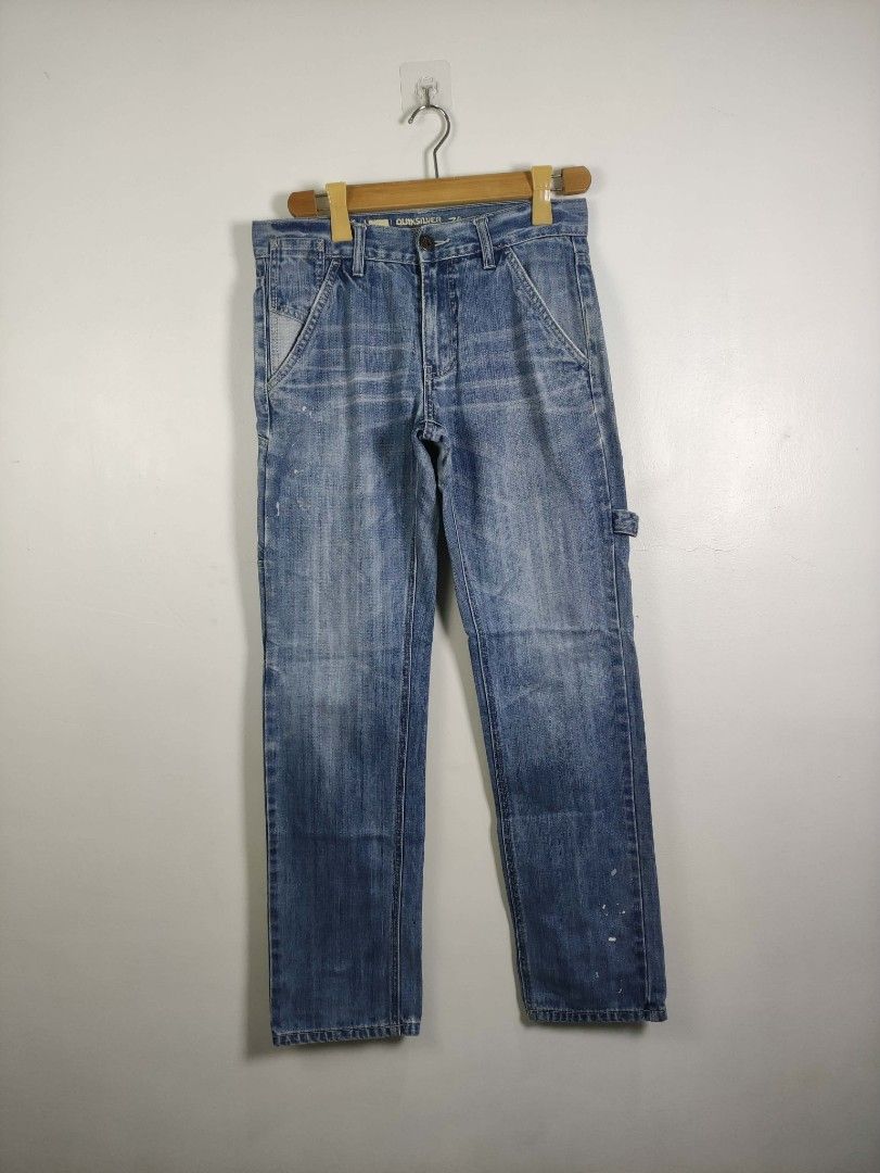 Quiksilver Workwear Pants Denim - Size 30 (Category: Jeans) located in Santo Tomas. Submitted by andifits.ph (Listing ID 1422727917, Image 1). Description: - Quiksilver denim jeans - Size: 30 -Waist 32 L41 H 8 - Light blue wash - Stylish faded look - Multiple pockets - Unique carpenter pocket design - Button and zipper closure - Quiksilver logo on inner pocket.
