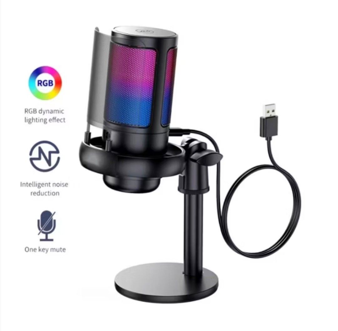 RGB USB Microphone with Dynamic Lighting