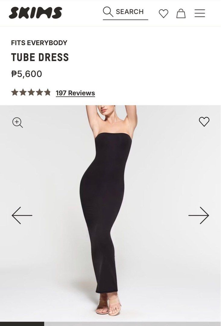 SKIMS Original. Brand New (Category: Dresses) located in San Juan City. Submitted by babapccd (Listing ID 1422729700, Image 1). Description: - SKIMS Tube Dress - Color: Black - Style: Bodycon, strapless - Length: Midi - Material: Stretchy - Perfect for: Night outs, special occasions.