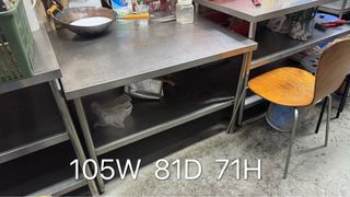 2-Tier Stainless Steel Low Work Table, Furniture & Home Living ...