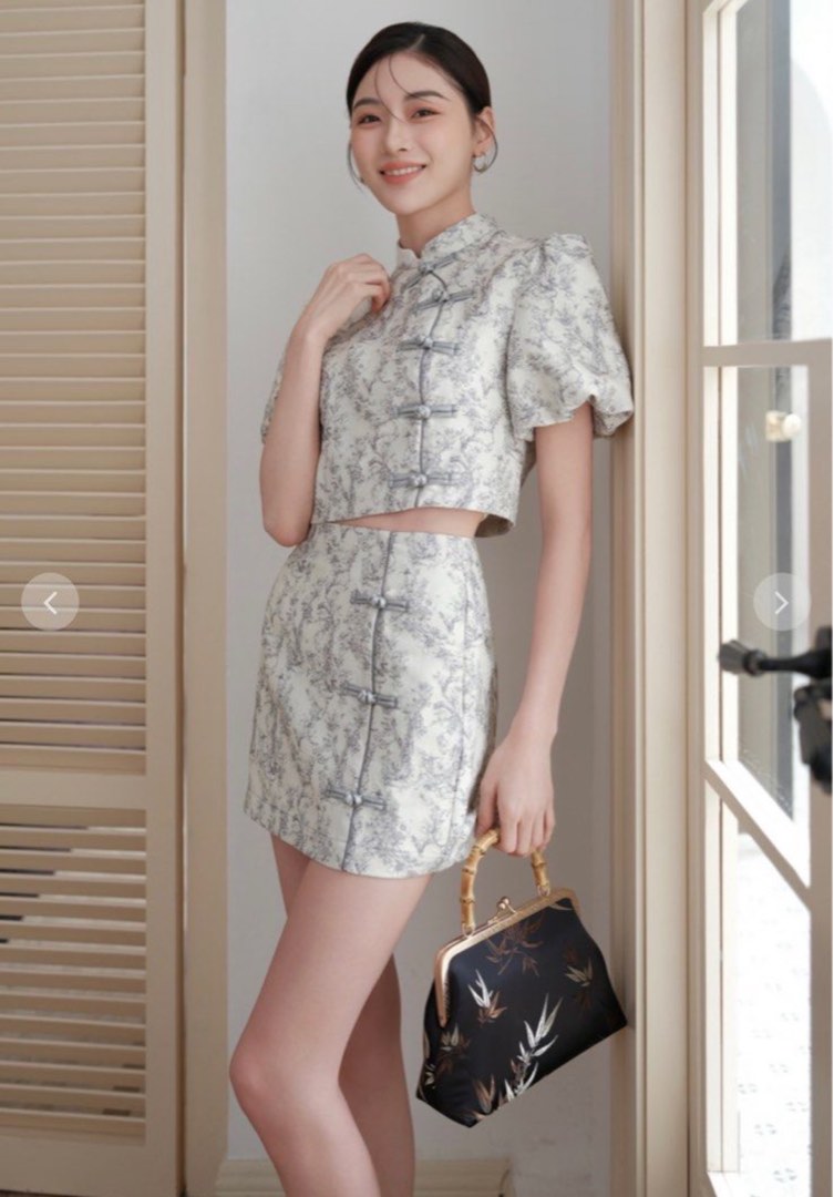 Supergurl Shu Lin Top and Skirt Cheongsam Set, Women's Fashion, Tops ...