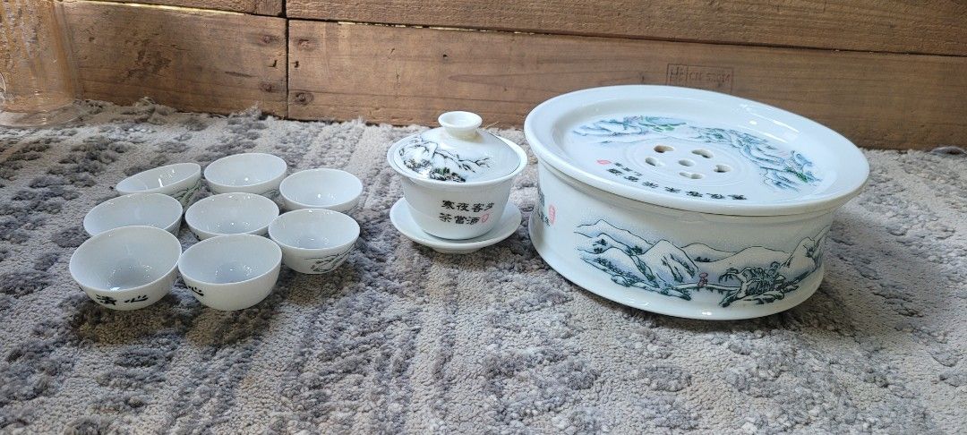 Tea Set (Category: Coffee & Tea Tableware) located in Sablan. Submitted by gongonshelley12 (Listing ID 1422897913, Image 1). Description: 👉👉3 SETS FOR 1200 ONLY👈👈 PWEDE DIN TEA CUP SET OR MINI CUPS SET OR TEA TRAY SET LANG COLLECTIBLES!!! MINOR ISSUE POSTED TEA TRAY PA LANG MAHAL NA SA SHAPI 😅.