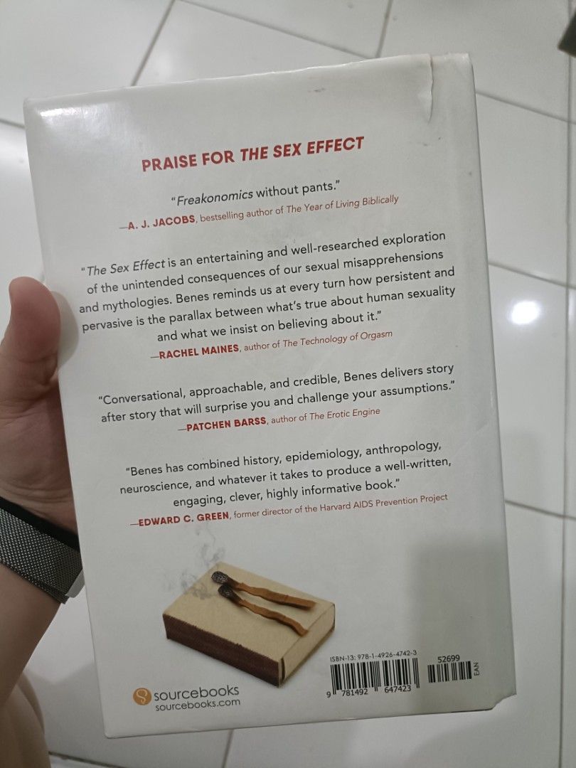 The Sex Effect by Ross Benes (Category: Storybooks) located in Mandaluyong City. Submitted by bookpeddler (Listing ID 1422845427, Image 2). Description: - Title: The Sex Effect by Ross Benes - Explores the influence of sex on daily life. It's like freakonomics but on sex. - Published by Sourcebooks - Condition: Shows some wear and tear.