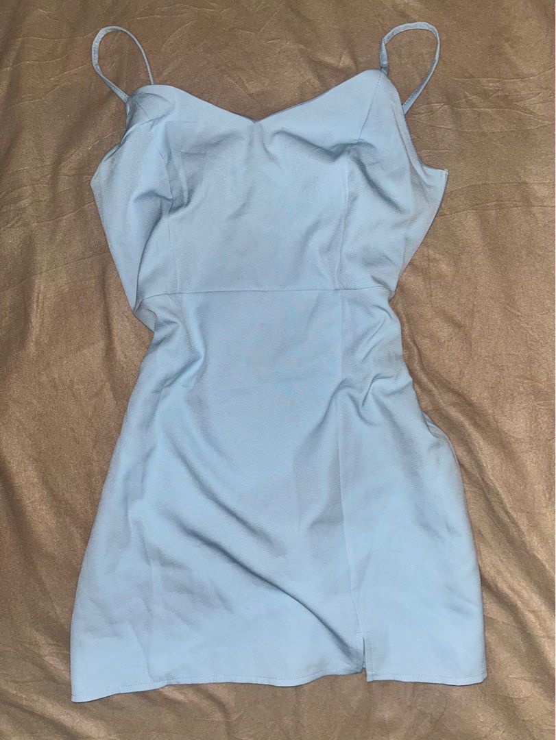 Trendyol Light Blue Dress (Category: Dresses) located in Manila. Submitted by quarishop21 (Listing ID 1422827591, Image 1). Description: - Light blue dress - Adjustable straps - Fitted bodice - Flowing skirt - Smooth fabric - Trendyol brand - Suitable for various occasions.