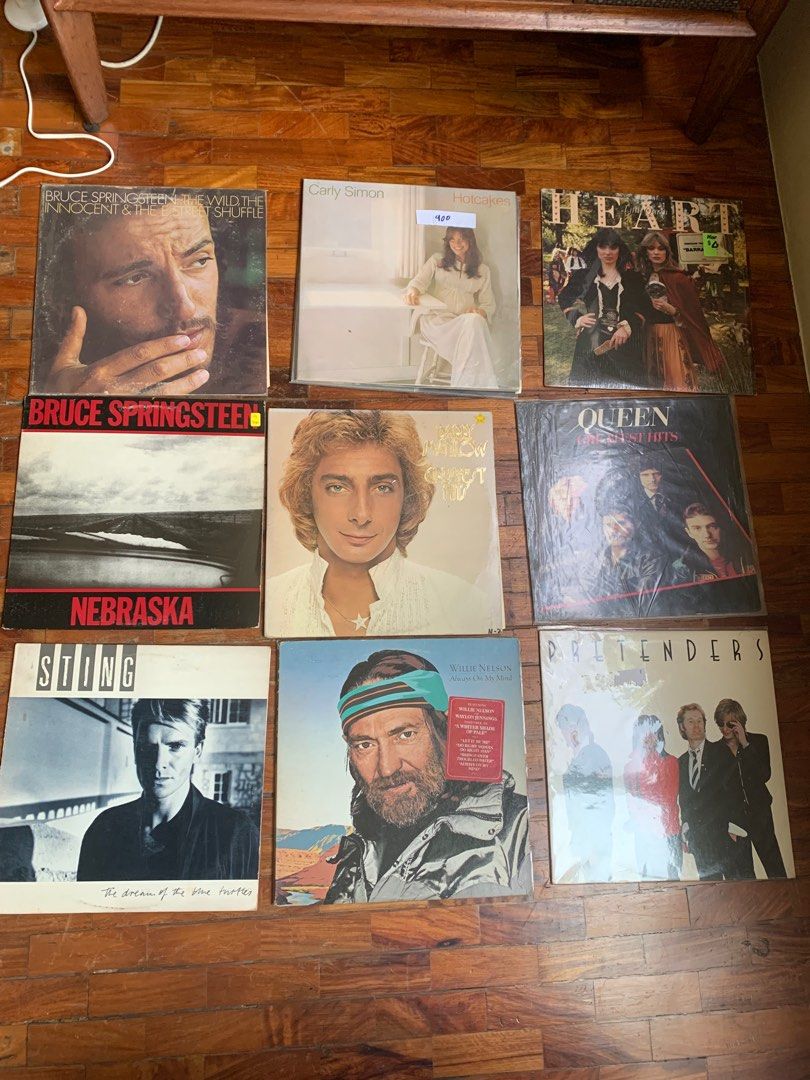 Various Pop Rock Vinyl Records (Category: Vinyls) located in Quezon City. Submitted by gasboy27 (Listing ID 1422727851, Image 2). Description: Bruce Springsteen - Nebraska - 600 Bruce Springsteen - The Wild, The innocenent and Estreet shuffle - 400 Carly Simon - Hotcakes - 400 Heart - Little Queen - 700 Barry Manilow - Greatest Hits - sold Queen - Greatest Hits - sold Sting - Dream of the blue turtles - 800 Willie Nelson Always on my mind - 600 P