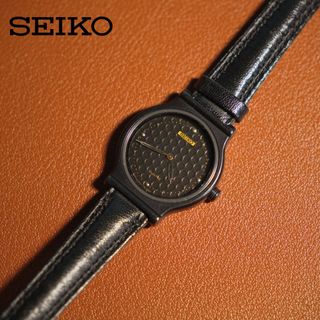 New unused SEIKO SFP240 gold black diamond thin dress watch 