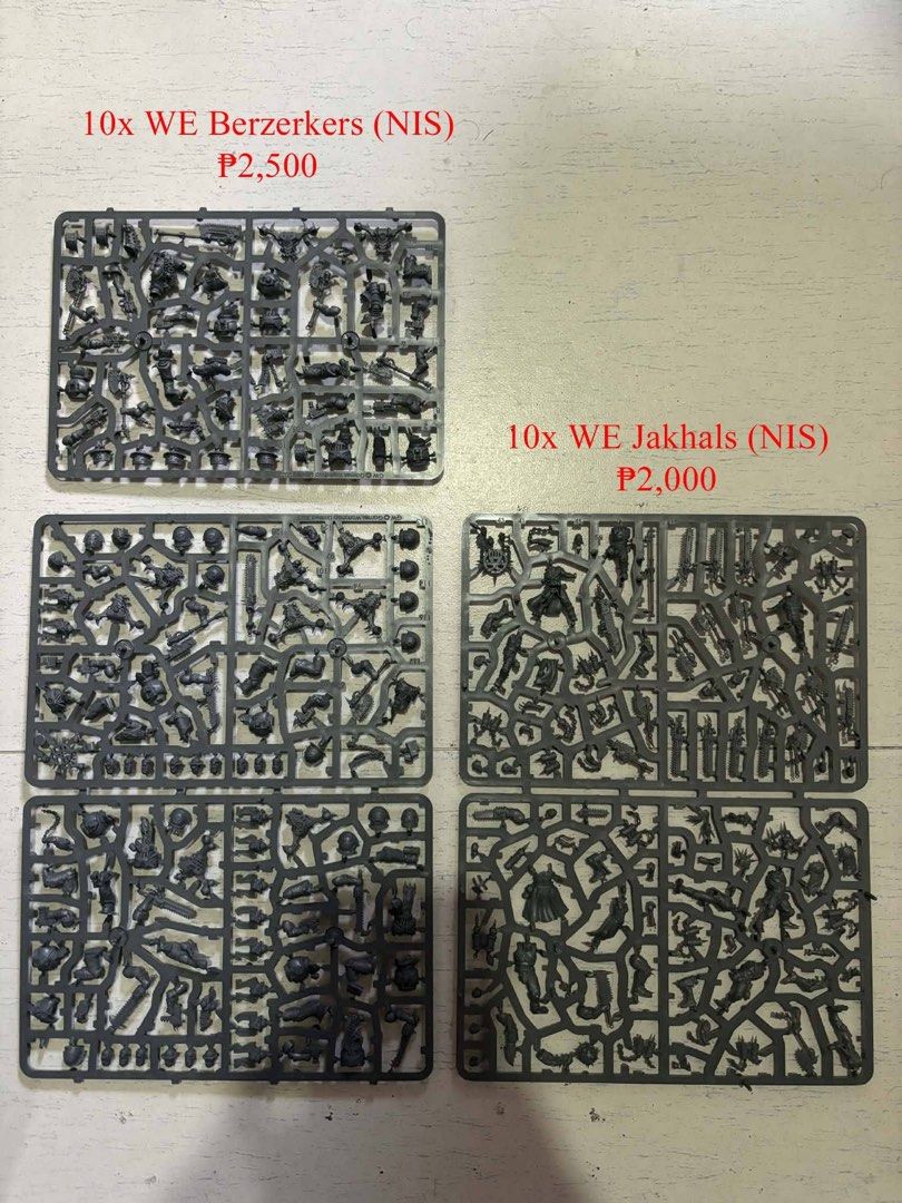 WARHAMMER 40K: WORLD EATERS (Category: Figurines & Statues) located in Bacoor. Submitted by duke_toys (Listing ID 1422765711, Image 1). Description: SELLING: WORLD EATERS -All items are Authentic GW Plastic -All items include proper sized GW bases -All items will have instructions included -All items will be bubble wrapped and/boxed boxed 10x WE Berzerkers (NIS)= ₱2,500 10x WE Jakhals (NIS)= ₱2,000 BUNDLE= ₱4,000 💵MOP: GCash, GoTyme, Bank Transf