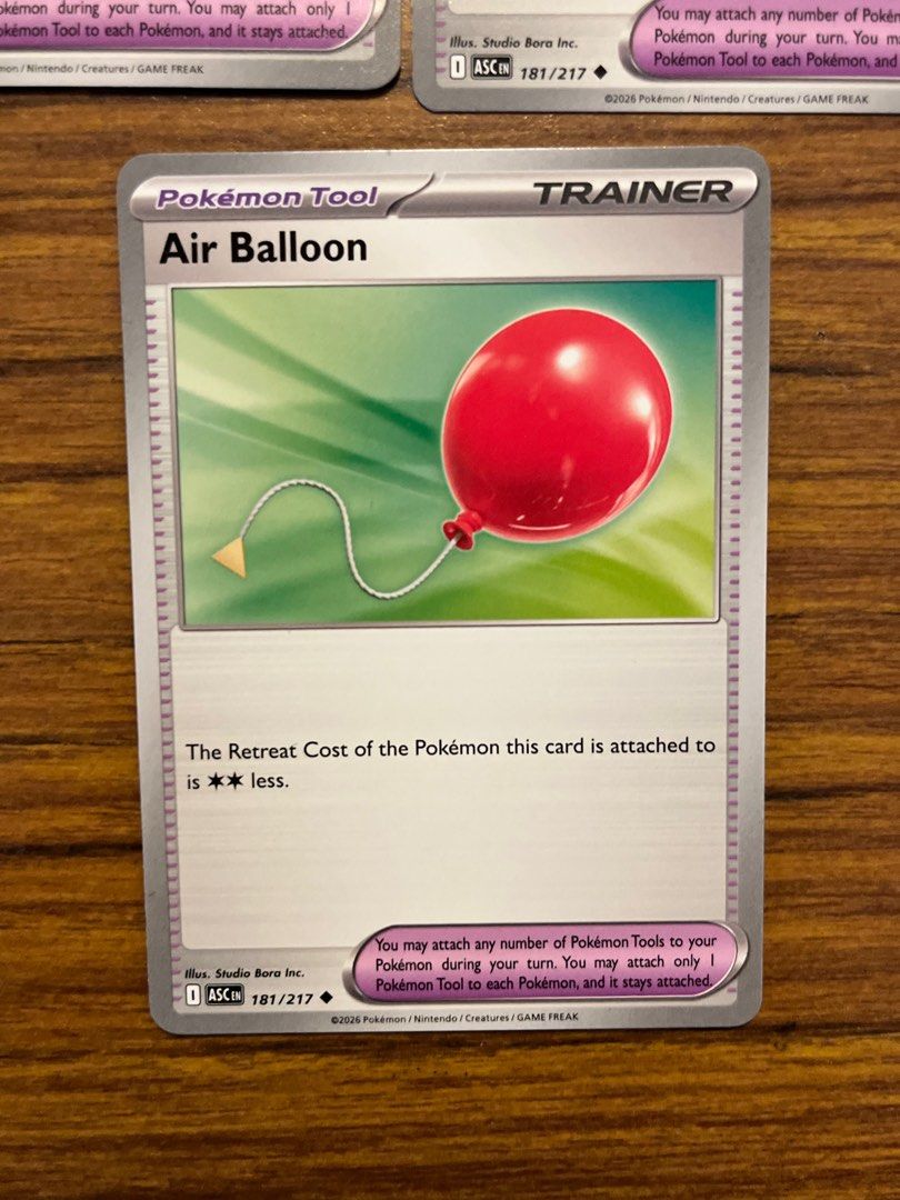 Air balloon tcg Pokmon card tcg playable trainer card item ASC 181  ascended heroes, Hobbies & Toys, Toys & Games on Carousell