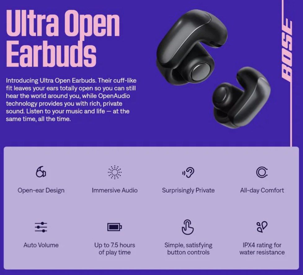 Bose Ultra Open Earbuds - Black