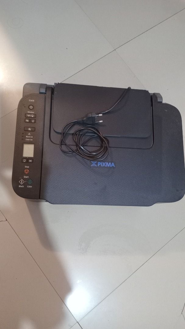 Canon PIXMA WIRELESS ALL IN ONE Printer (Category: Printers, Scanners & Copiers) located in Taguig. Submitted by almamejia86577 (Listing ID 1422904349, Image 3). Description: DEFECTIVE, NEEDS REPAIRING (PAPER JAMMED) RFS: No time to have it repaired AS-IS-WHERE-IS Defective Canon PIXMA E3470 Wireless All-In-One printer. This model is popular for home use and student projects because it is compact and features low-cost ink cartridges. - Prints and