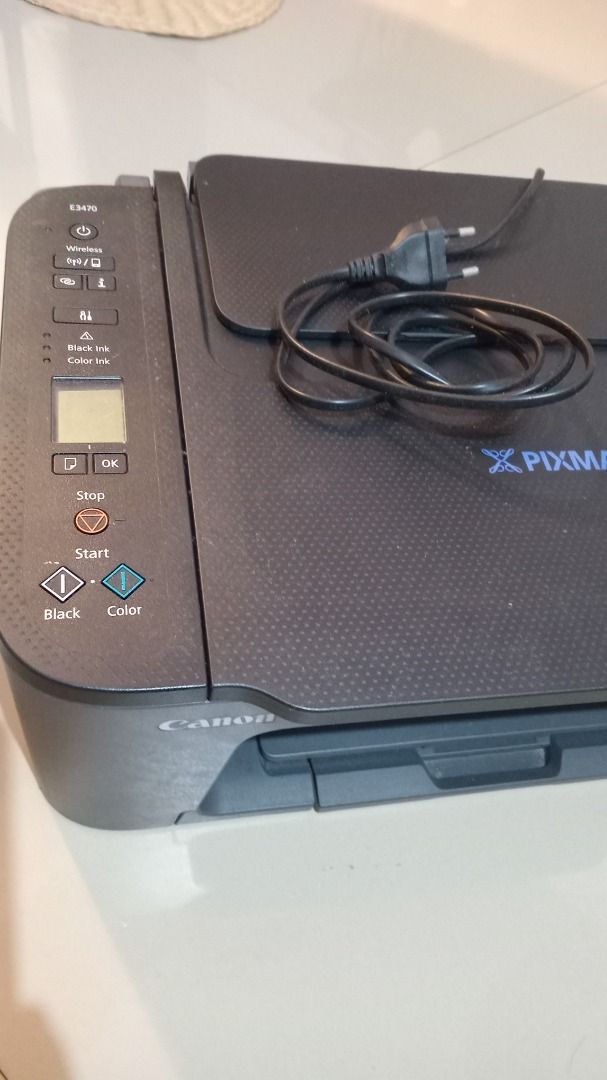 Canon PIXMA WIRELESS ALL IN ONE Printer (Category: Printers, Scanners & Copiers) located in Taguig. Submitted by almamejia86577 (Listing ID 1422904349, Image 1). Description: DEFECTIVE, NEEDS REPAIRING (PAPER JAMMED) RFS: No time to have it repaired AS-IS-WHERE-IS Defective Canon PIXMA E3470 Wireless All-In-One printer. This model is popular for home use and student projects because it is compact and features low-cost ink cartridges. - Prints and