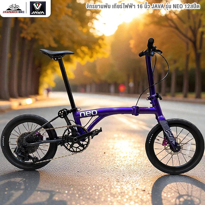Java Neo 3 Trifold Bike 16 inch, Purple Color, Carbon (Fork, Stem ...