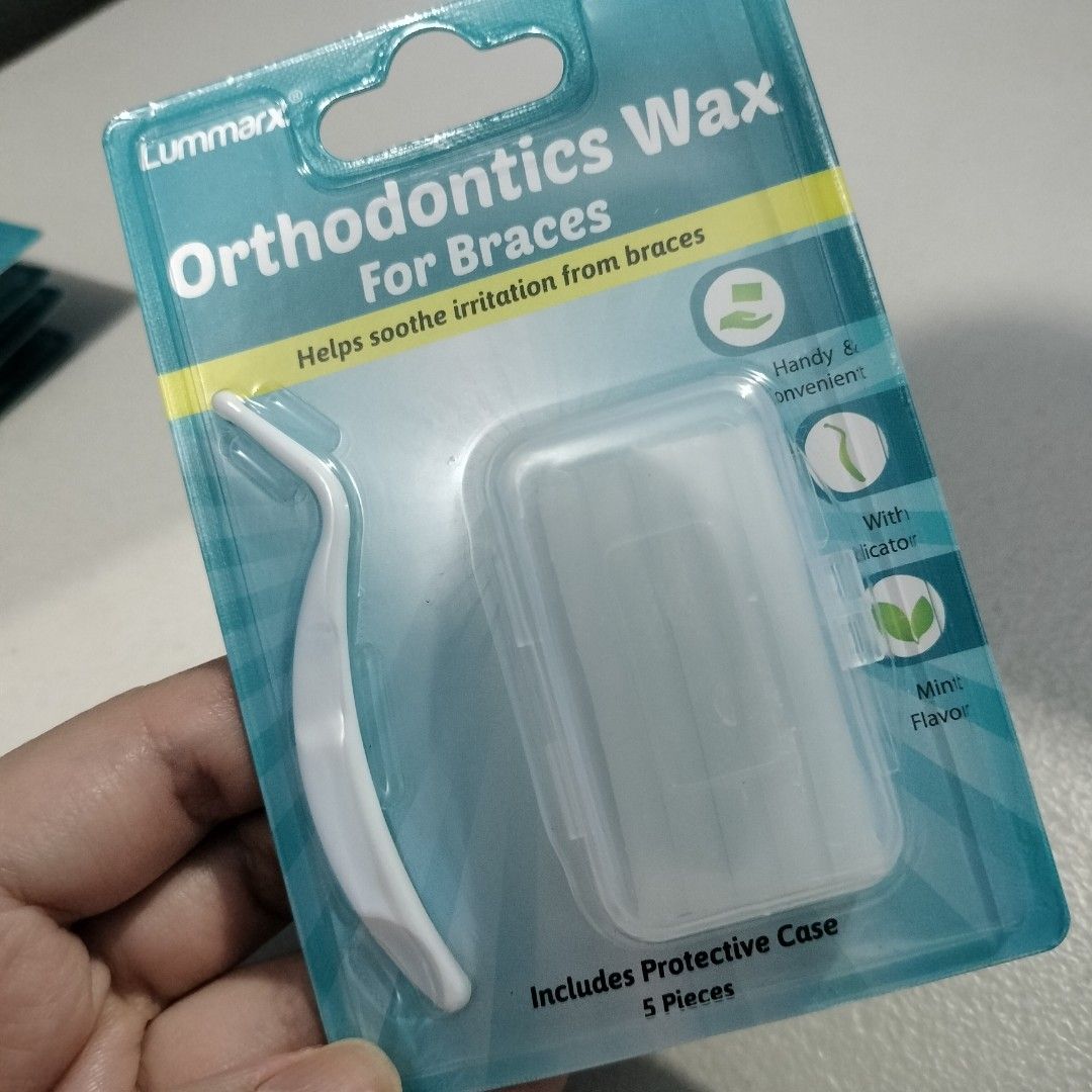 Lummarx Orthodontics Wax for Braces (Category: Oral Care) located in San Isidro. Submitted by ficany (Listing ID 1422985558, Image 2). Description: Sealed. P50 each. P200 take all 5 packs. MOP: GCash (or other digital banks) MOD: J&T POLICIES: - Shipping fee c/o buyer - No return, no exchange - Item will be reserved only after payment (item price + SF) - COD not available.