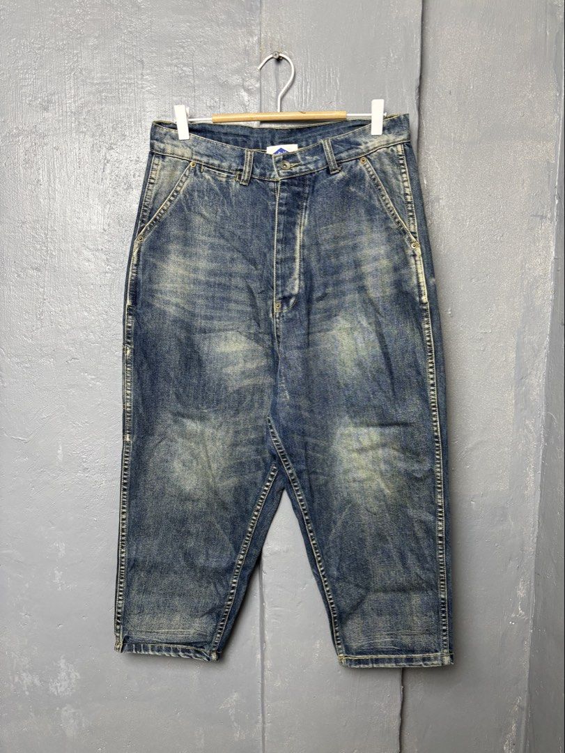Madness Japan Steinbeck Denim Pants (Category: Jeans) located in Mandaluyong City. Submitted by fellas_ph (Listing ID 1423027641, Image 1). Description: Excellent condition No issues Size 32" Waistline 34" Length 12.5" Thigh 7.5" Opening at the bottom.