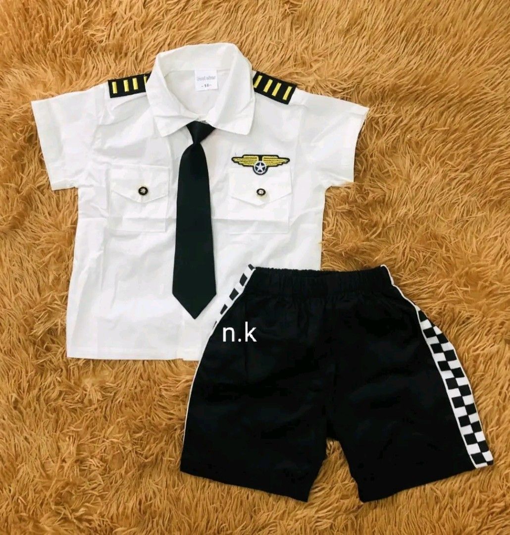 Pilot terno for toddler and kids (Category: Babies & Kids Fashion) located in Manila. Submitted by viashop02 (Listing ID 1423047982, Image 2). Description: ✨Pilot terno for toddler and kids ✅Size/age:(6-12months)(1-2yrs)(2-3yrs)(3-4yrs)(4-5yrs) ✨Actual photo is posted ✨Onhand all Items no customize ✨Standard size by age only no measurements add 1 size if your child is big ✨Made in Bangkok ✨Good quality ✨Loc:Cash on delivery via lalamove .