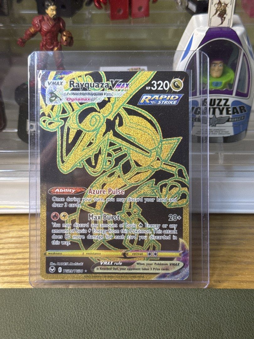 Azure Vmax Pokemon Pokemon Card Rayquaza VMAX Rapid Strike, Hobbies & Toys, Toys & Games ...