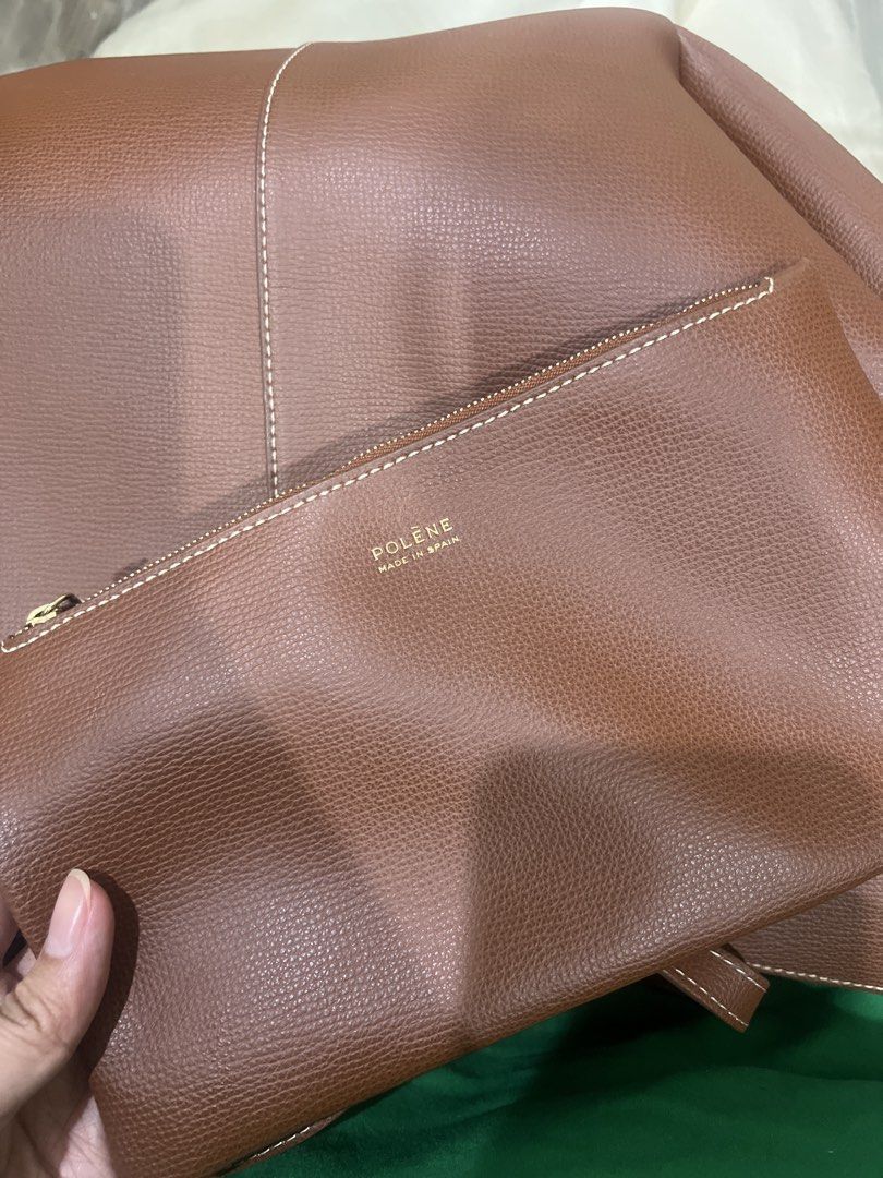 Polène Cyme Bag (Category: Luxury Bags & Wallets) located in Quezon City. Submitted by louab20 (Listing ID 1423002332, Image 3). Description: - Structured design - White stitching details - Includes matching pouch with zipper - Two top handles - Spacious interior - Authentic Polene - with dust bag and insert - used less than 10x .