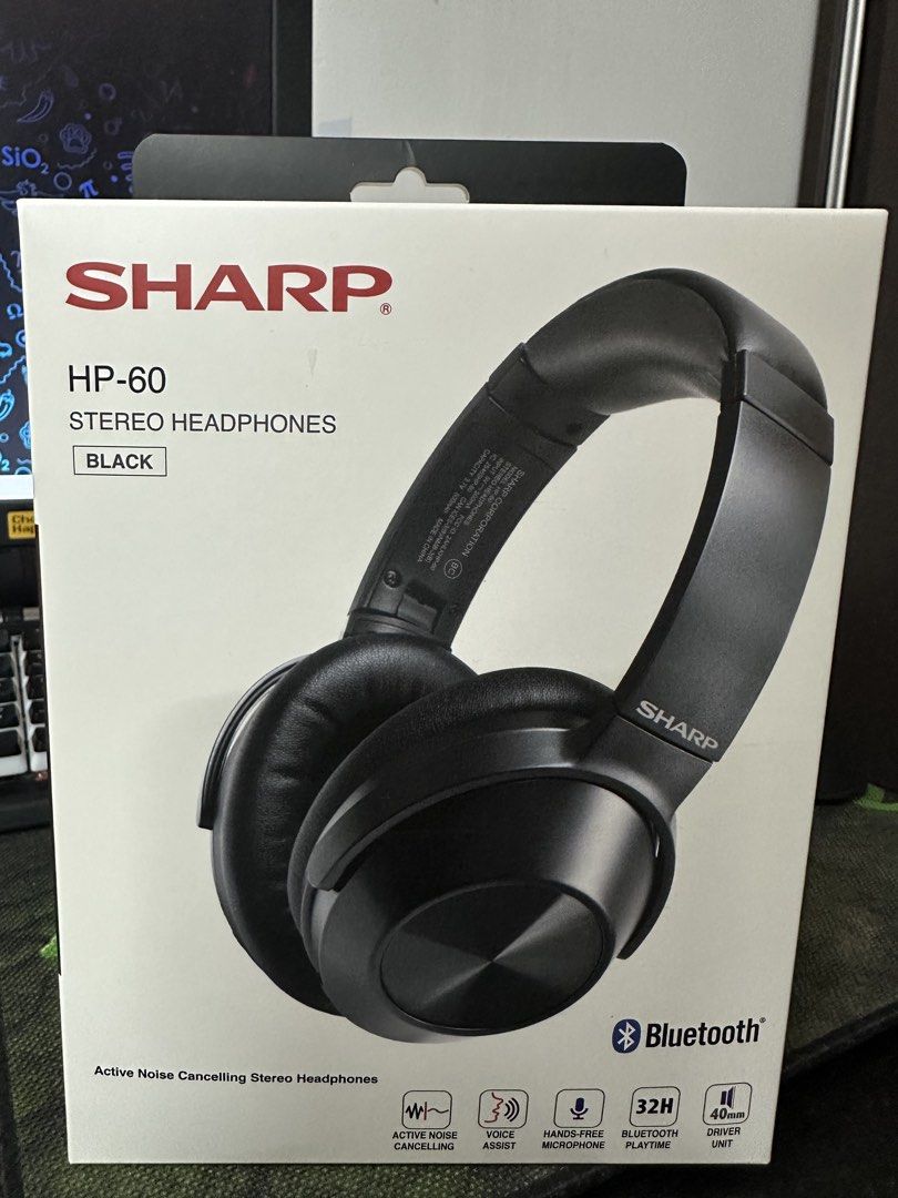 Sharp HP-60 Stereo Headphones - Black