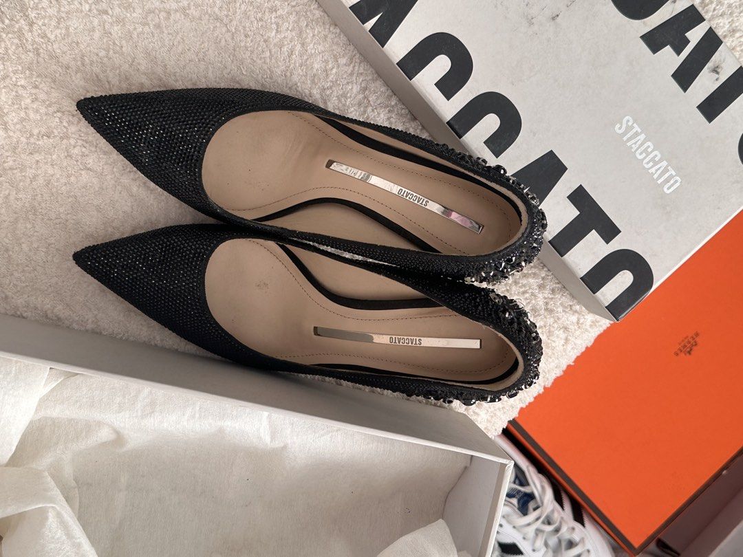 Staccato Black Embellished Heels (Category: Heels) located in Manila. Submitted by lukedca (Listing ID 1422959023, Image 2). Description: STACCATO black heels/stiletto 23CM used once during prenup.