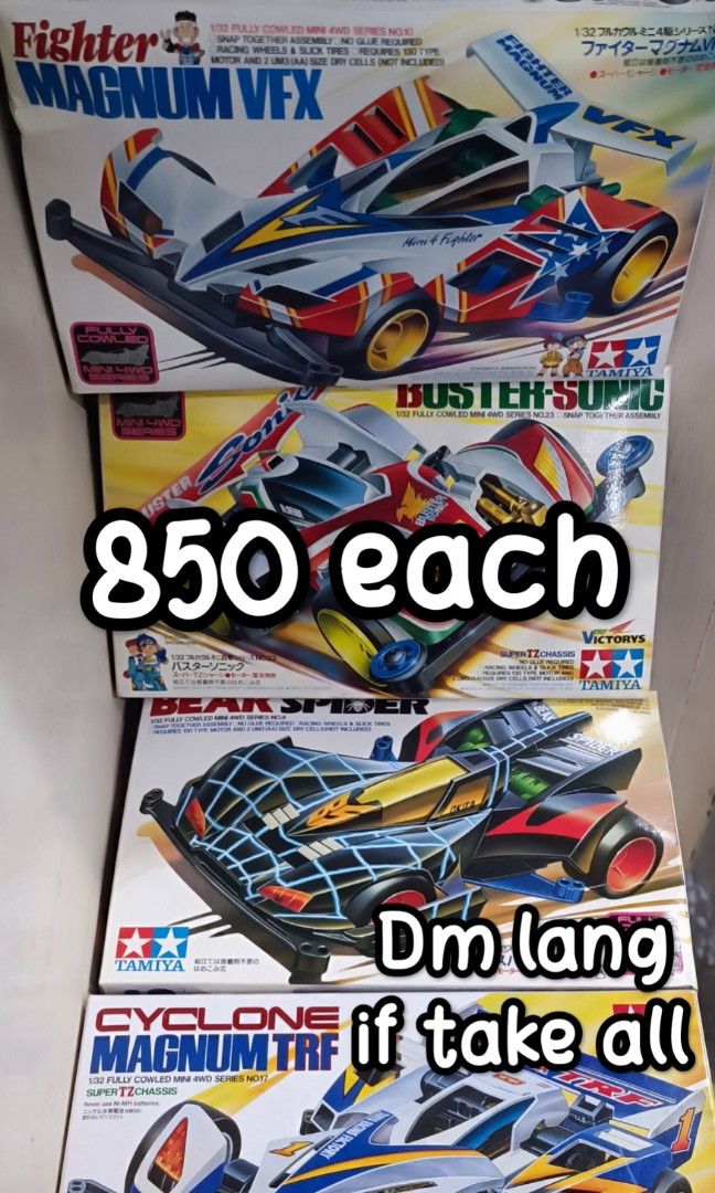 Tamiya mini 4wd (Category: Vehicle & Diecast Models) located in Malabon City. Submitted by raiderfi (Listing ID 1422940012, Image 1). Description: 850 each pag take all my less open for meet up around manila, or lbc payment 1st sa item cop sa shipping.