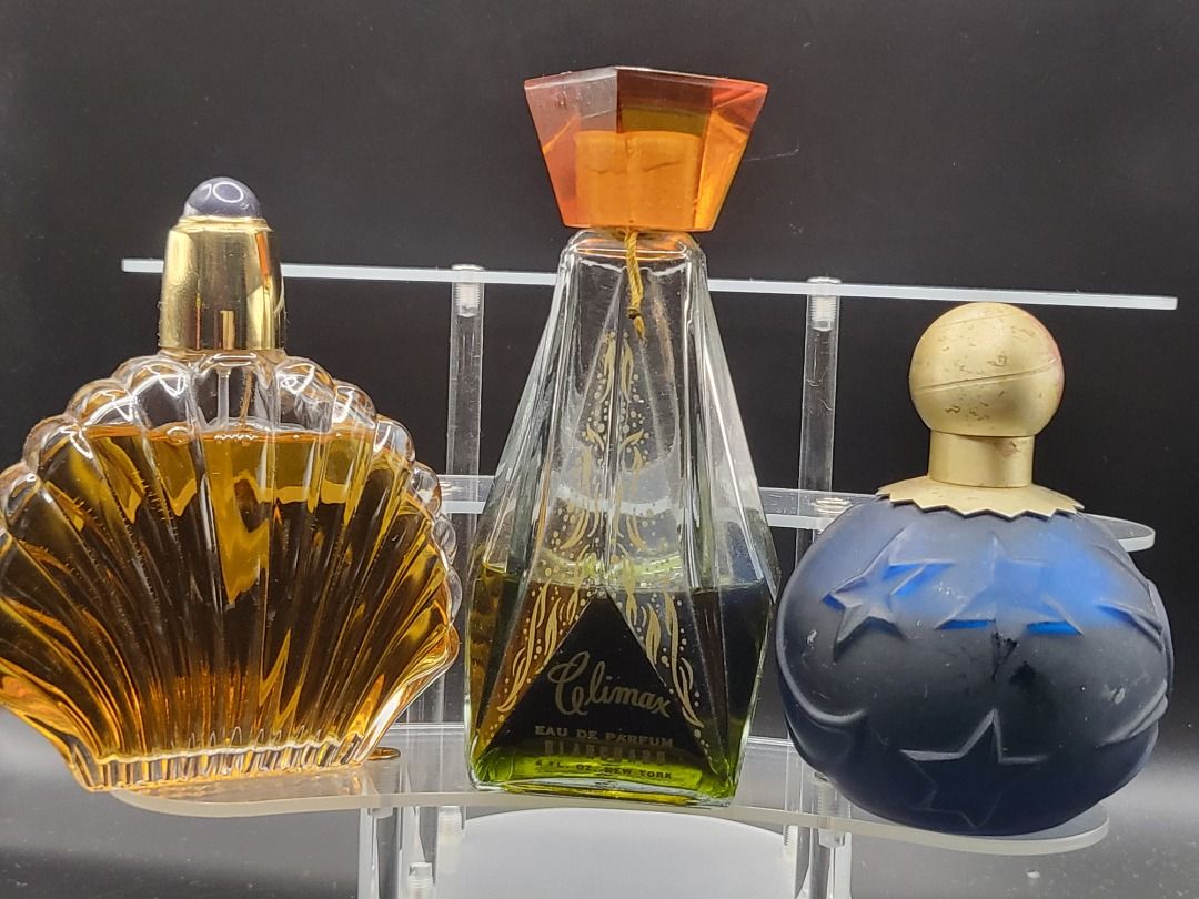 These three vintage PRE- OWNER perfumes offer a range of scent profiles from the 1950s to the 1990s. (Category: Fragrance) located in Sydney. Submitted by elv-02 (Listing ID 1423073856, Image 1). Description: These three vintage PRE- OWNER perfumes offer a range of scent profiles from the 1950s to the 1990s. Item description from the seller Black Pearls by Elizabeth Taylor 100ml Launched in 1996, this refreshing oriental floral scent is housed in