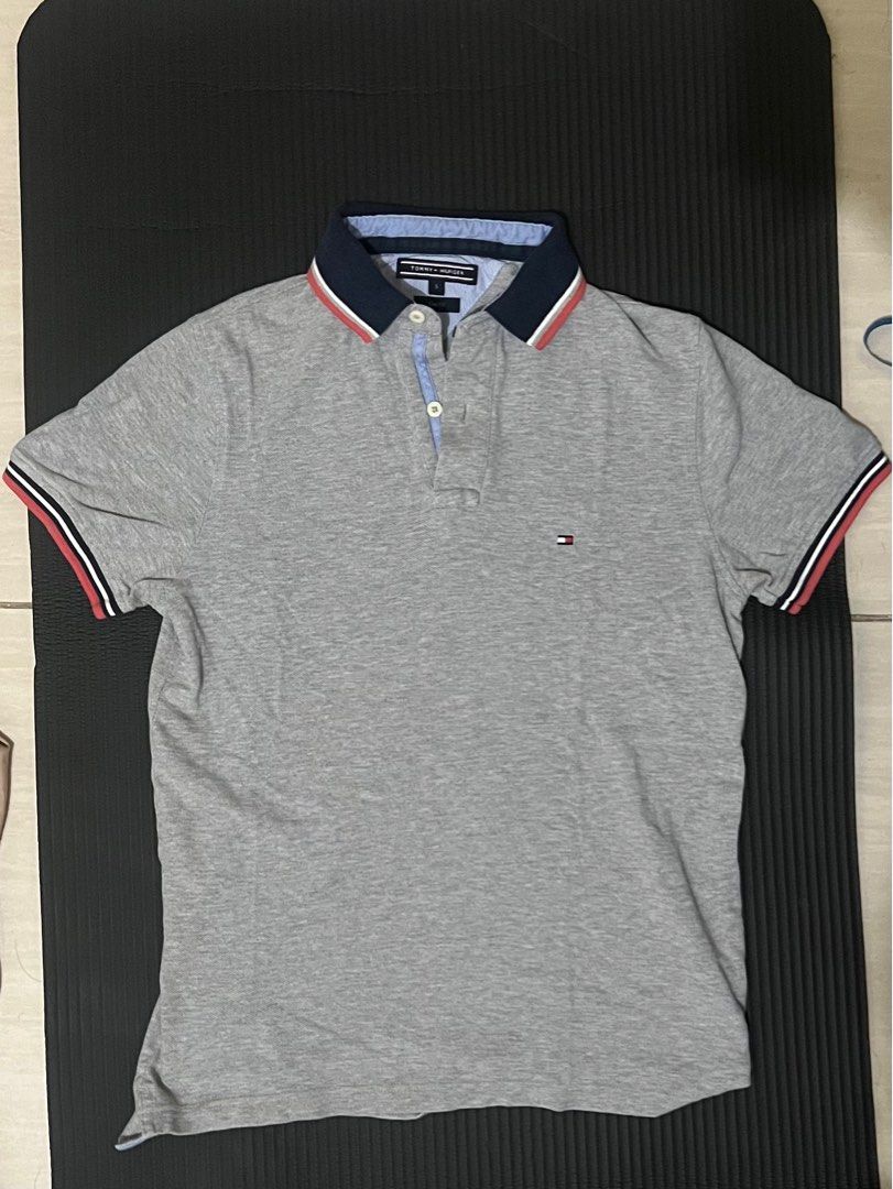 Tommy Hilfiger slim fit gray polo (Category: Tshirts & Polo Shirts ) located in Cebu City. Submitted by rap.declutter (Listing ID 1423016940, Image 1). Description: Original Size: Small - slim fit RFS: does not fit anymore Dm for dimensions .