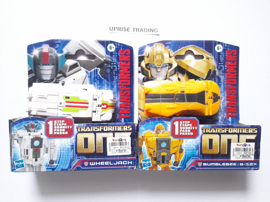 Transformers One Wheeljack & Bumblebee Action Figures Robot toys (Category: Action & Battle Toys) located in Cavite. Submitted by risingsunonlineshop (Listing ID 1422981017, Image 1). Description: - 470 each - Available on shapi : Uprisetrading369 - Transformers 1-Step Changer figures: Wheeljack and Bumblebee - Both figures are in their original packaging - Wheeljack: White with red and green accents - Bumblebee: Yellow - Easy 1-Step transformati