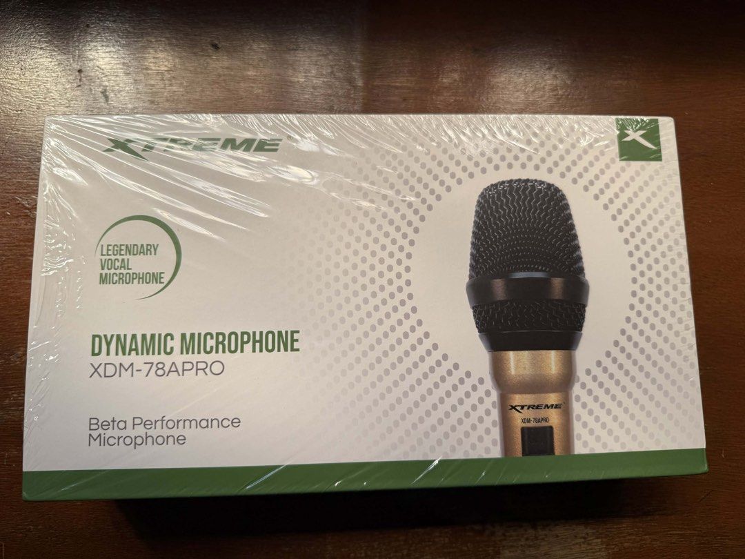 Xtreme XDM-78APro Dynamic Microphone (Category: Microphones) located in Imus. Submitted by silentfire-353921 (Listing ID 1422933639, Image 1). Description: Xtreme XDM-78APro is a dynamic vocal microphone. It is a Beta Performance Microphone. The microphone is in its original packaging. It is a legendary vocal microphone..
