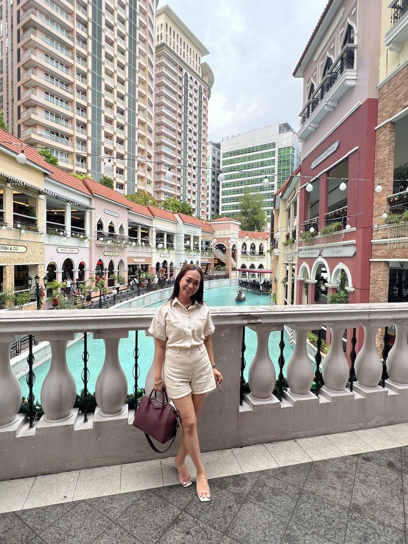 Zara Z1975 Denim Playsuit - Ecru (Category: Rompers) located in Makati City. Submitted by lheigg (Listing ID 1422967752, Image 3). Description: - Zara Z1975 denim playsuit - Color: Ecru - Size: Small - Features: - Collared neckline - Short sleeves - Button-down front - Two chest pockets - Waist tie - Perfect for a casual, stylish look..