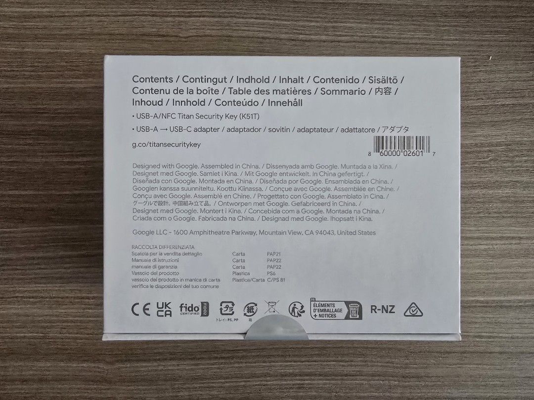 2x Google Titan Security Key (USB-A/NFC)439439002940231681