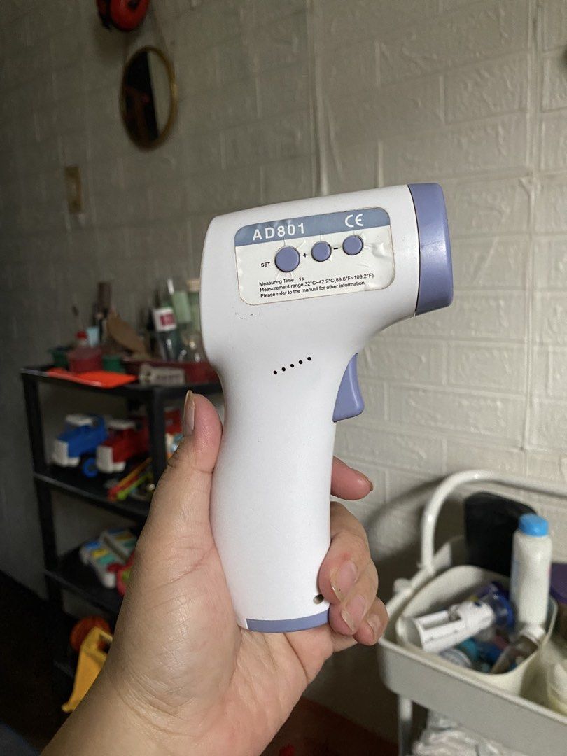 AD801 Non-Contact Infrared Thermometer (Category: Health Monitors & Weighing Scales) located in Rodriguez. Submitted by isheldenise (Listing ID 1423095404, Image 1). Description: Gun Temp for only 30 pesos bought at 280 pesos Goods pa po sya bawas gamit kaya binebenta.
