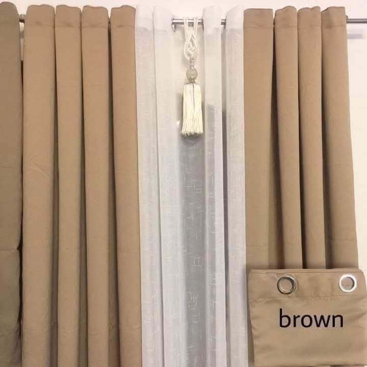 Brown and Beige Curtains (Category: Curtains & Blinds) located in Pasig City. Submitted by karenrules (Listing ID 1423127081, Image 2). Description: - Elegant brown and beige curtains - Rod pocket design - Made of thick, opaque fabric - Suitable for any room - Includes decorative tassel tieback - Available in various colors and styles Made to order! Prices start @ 650 per set.