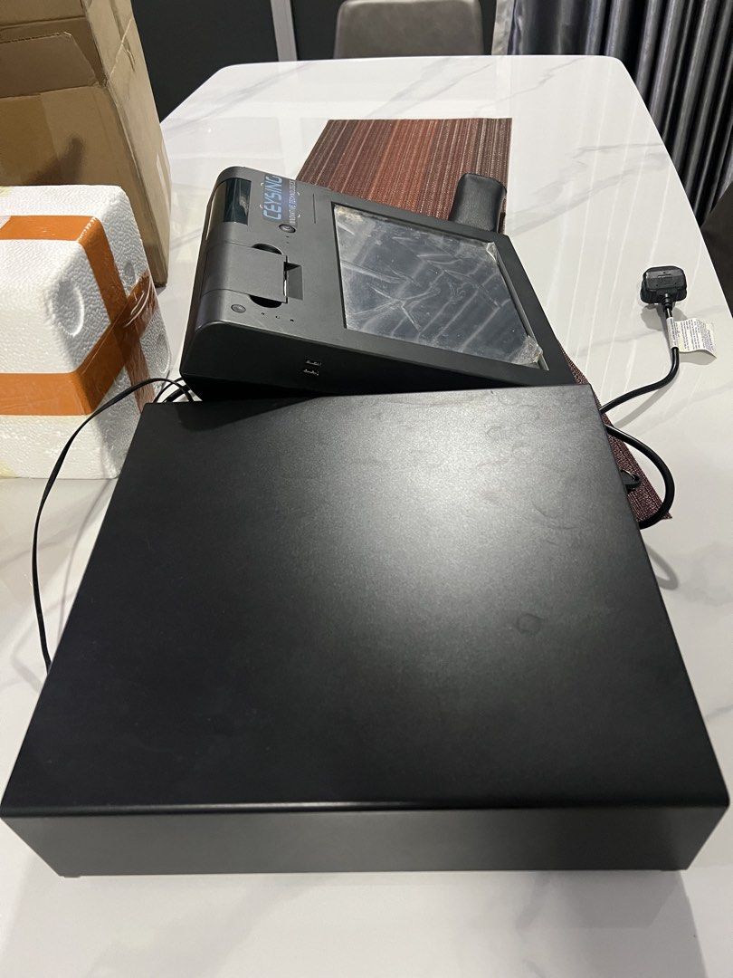 CeySing POS System with Cash Drawer (Category: Office & Business Technology) located in Singapore. Submitted by darrenfii (Listing ID 1423213848, Image 2). Description: - Complete POS system - Includes touchscreen terminal - Separate processing unit - Cash drawer included - All necessary cables provided - Good working condition never used before🤣 - Ideal for small businesses and retail - No Box -Visit ceysing website on how to use.