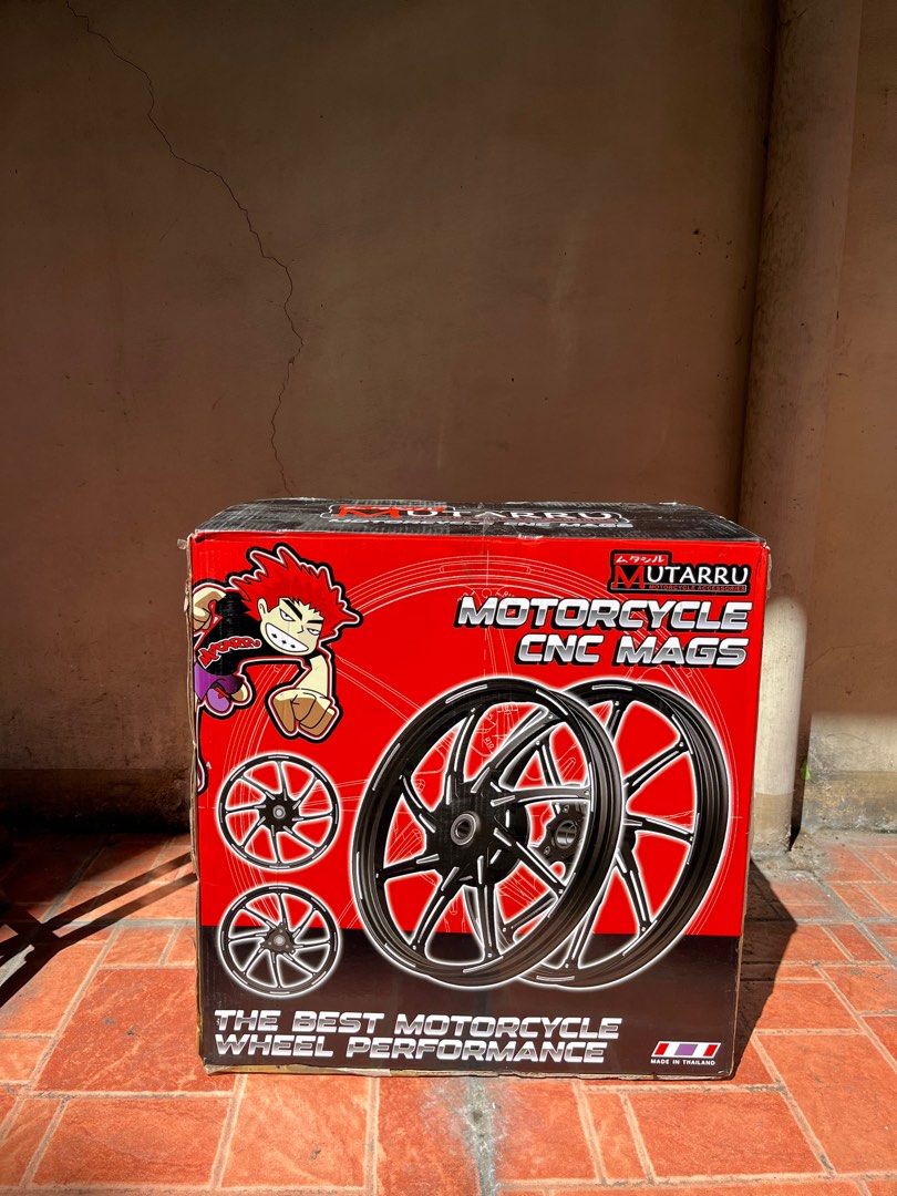 Cnc mags mutarru Honda click (Category: Tires & Rims) located in Manila. Submitted by dreamerskixs (Listing ID 1423201722, Image 3). Description: Mutarru Cnc Mags for HONDA CLICK 125/150 - Size: 14s -Brandnew comes with box and plastic sealed mags - 4500 dm bigyan kita discount wag lang baratin - not second hand!! - .