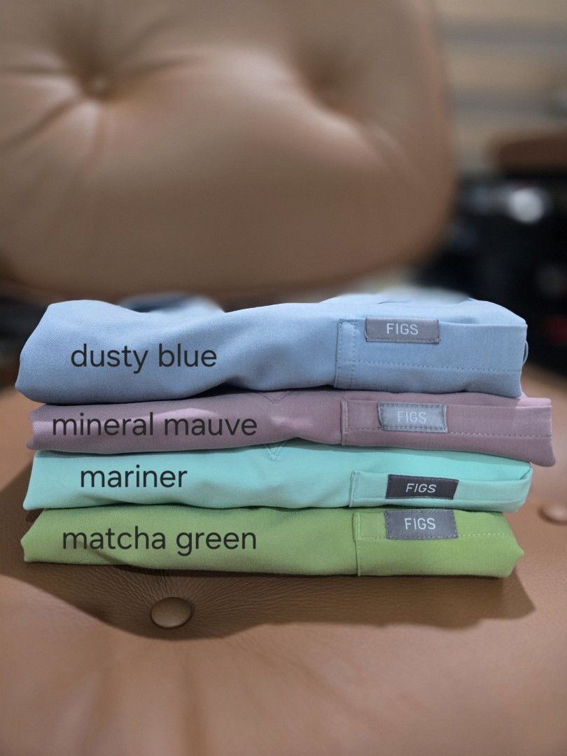 Figs Scrub Sets (Category: Sets or Coordinates) located in Muntinlupa City. Submitted by stefanigp (Listing ID 1423229229, Image 1). Description: Sold per set PM me for photos Dusty Blue and Dark Harbor- reversible ❌️ SOLD Top- small pants- small Mineral mauve (with flaws) catarina top- XS petite kade pants- small petite Mariner Catarina top- small Zamora pants- XS Petite Matcha green ❌️ SOLD Catarina top- small Kade pants- XS petite.